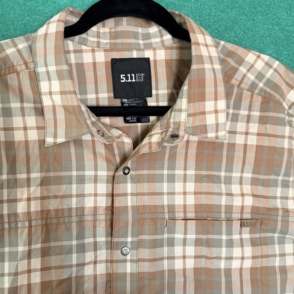 5.11 Tactical Other - 5.11 Tactical Men's Large Plaid Button Down Shirt Short Sleeve Outdoor Casual